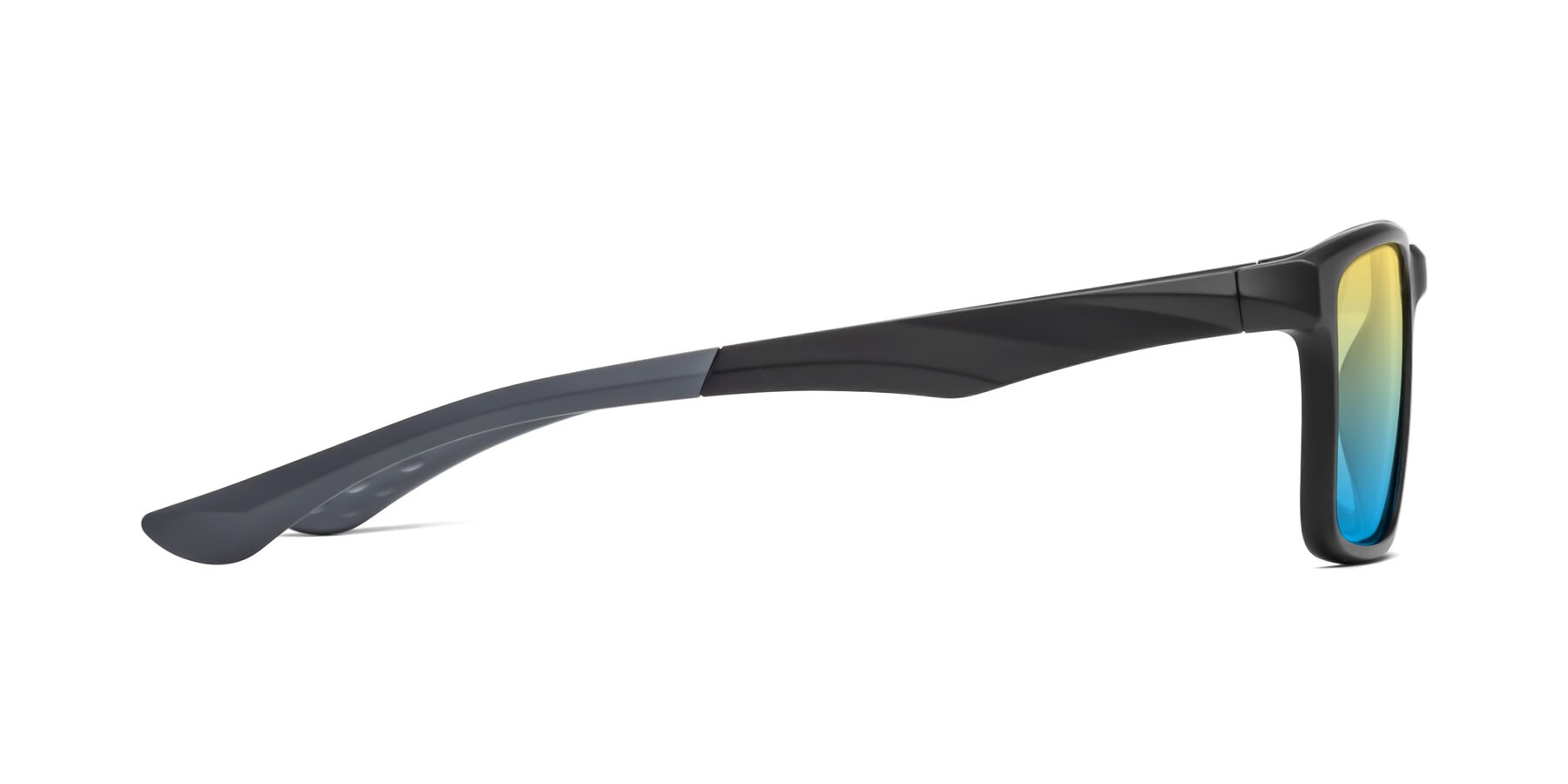 Side of Engineer in Matte Black-Gray with Yellow / Blue Gradient Lenses