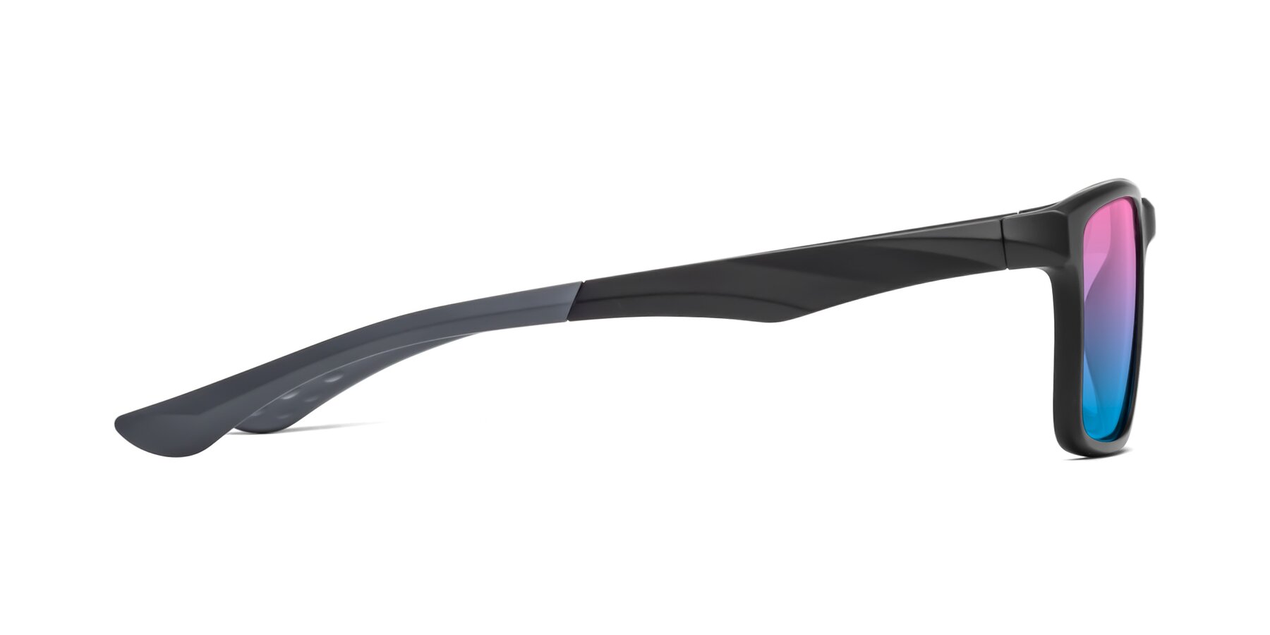 Side of Engineer in Matte Black-Gray with Pink / Blue Gradient Lenses