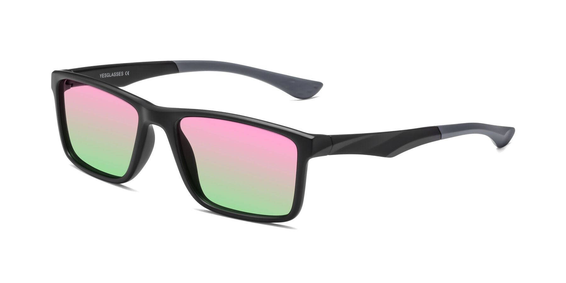 Angle of Engineer in Matte Black-Gray with Pink / Green Gradient Lenses