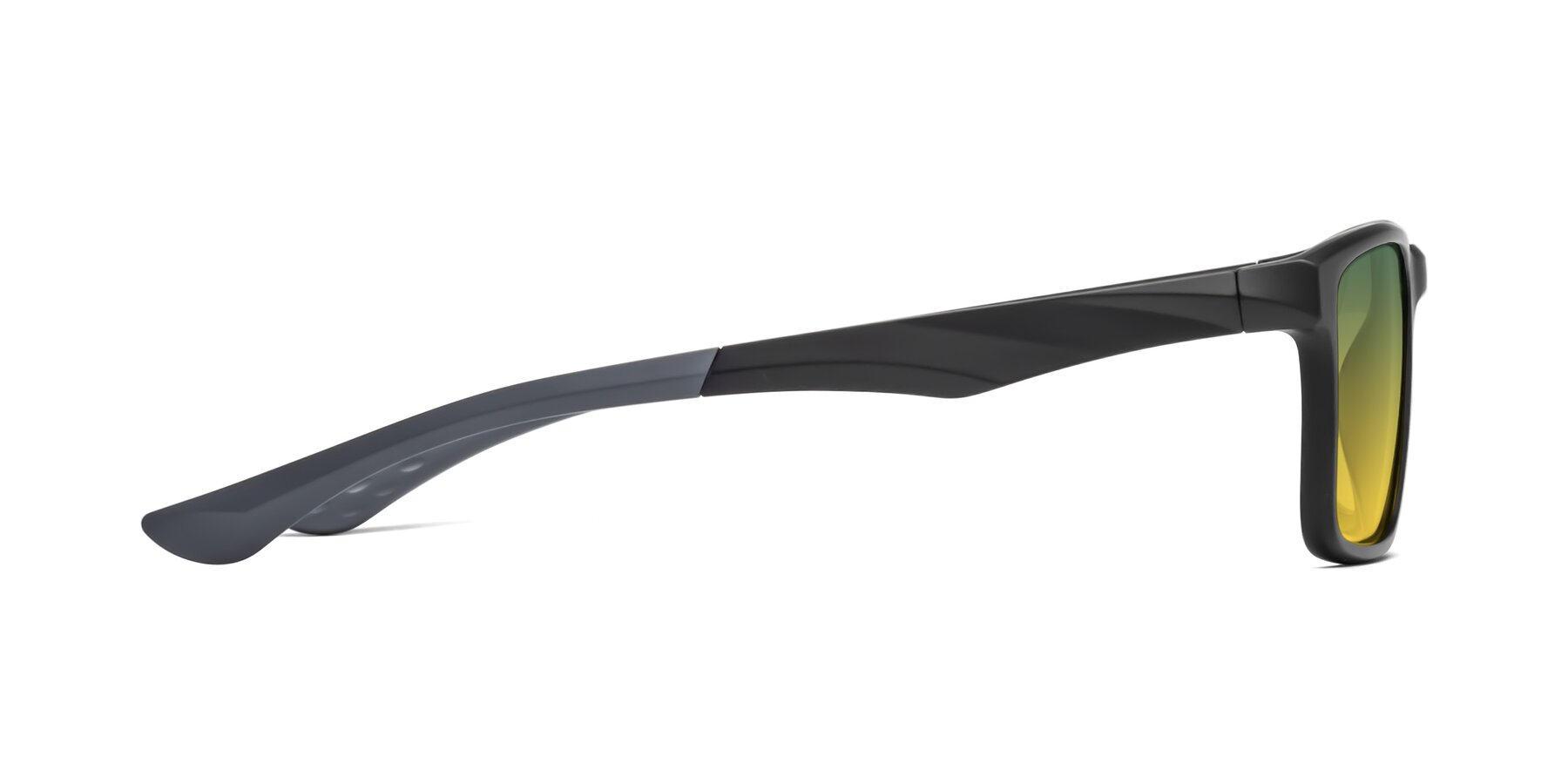Side of Engineer in Matte Black-Gray with Green / Yellow Gradient Lenses