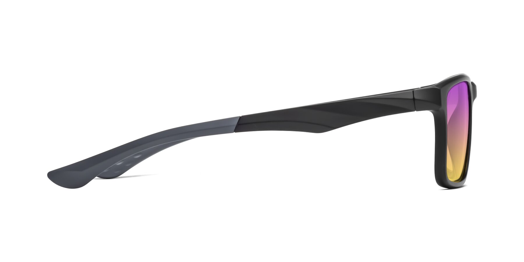 Side of Engineer in Matte Black-Gray with Purple / Yellow Gradient Lenses