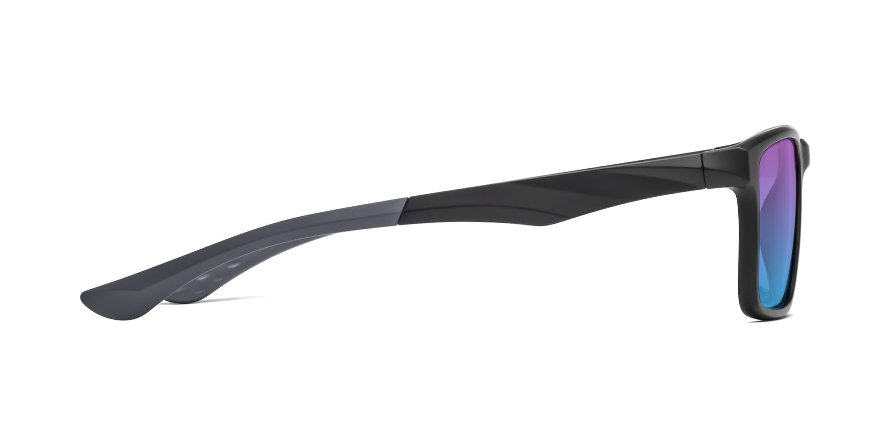 Side of Engineer in Matte Black-Gray with Purple / Blue Gradient Lenses