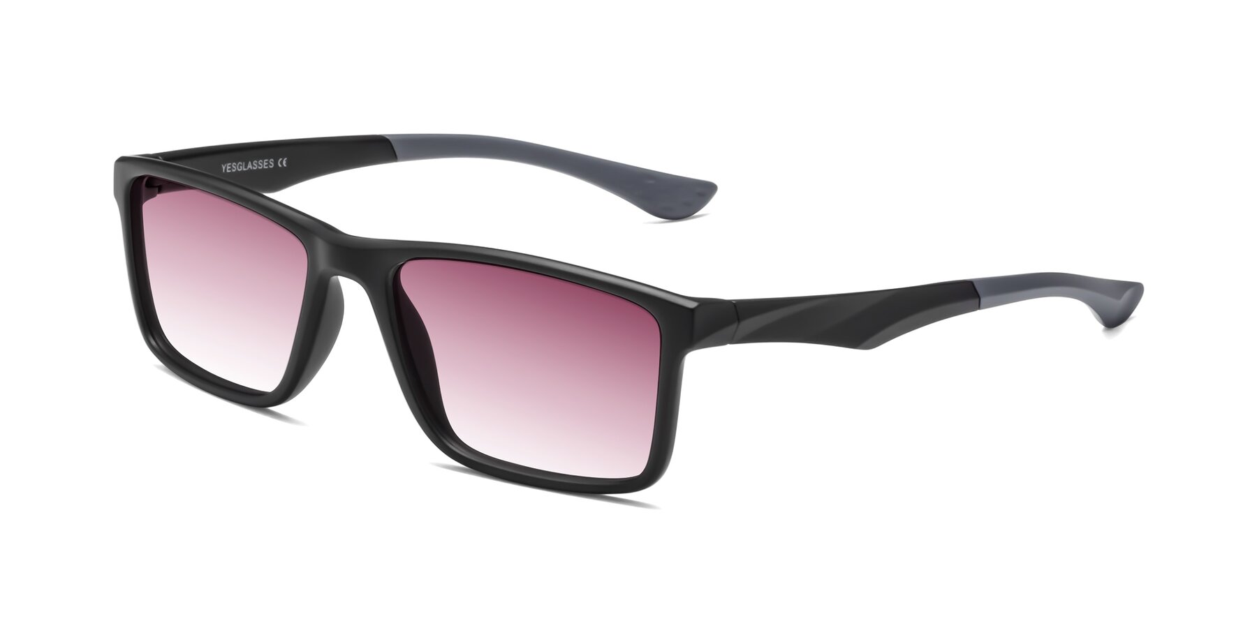 Angle of Engineer in Matte Black-Gray with Wine Gradient Lenses