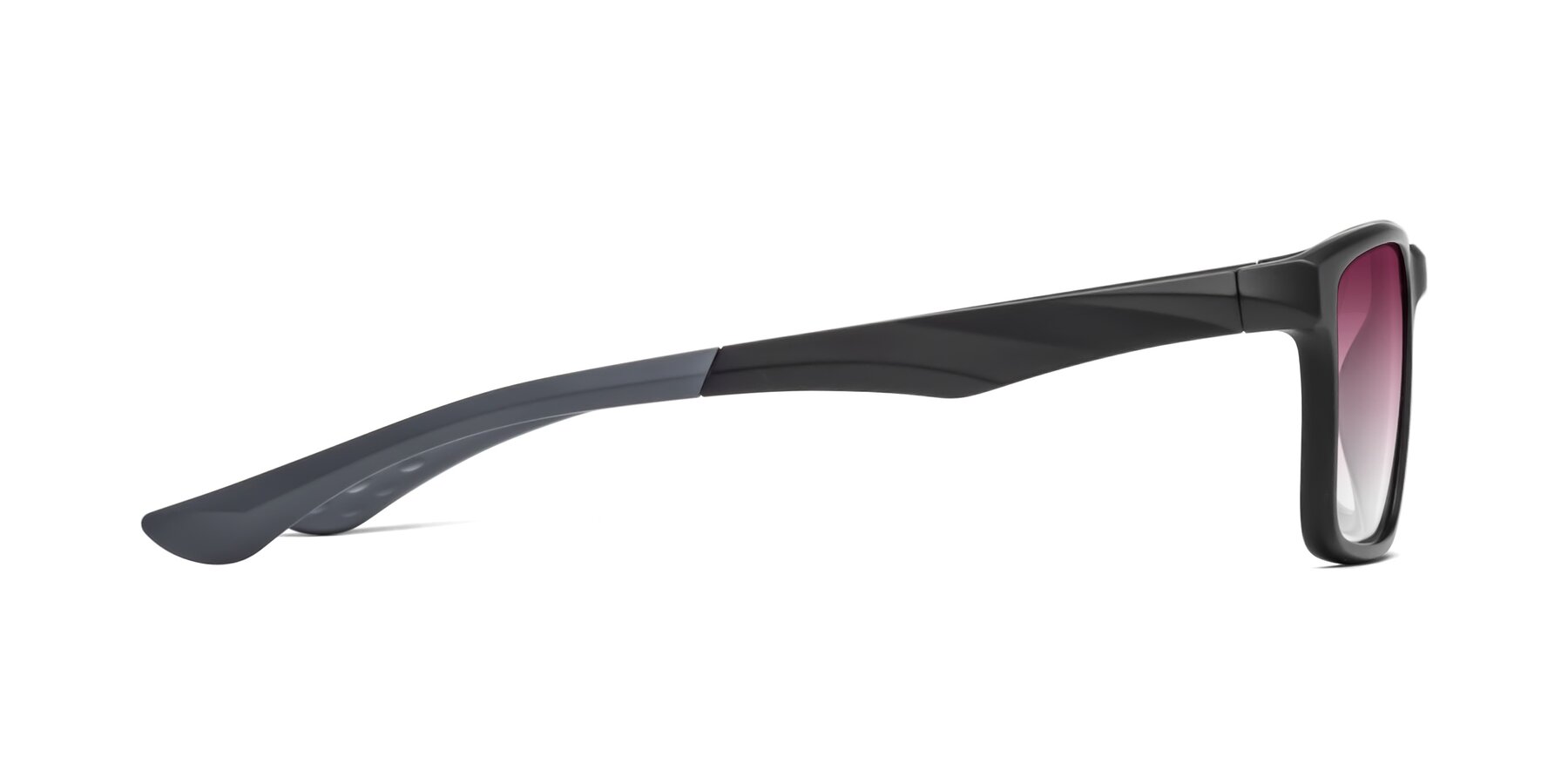 Side of Engineer in Matte Black-Gray with Wine Gradient Lenses