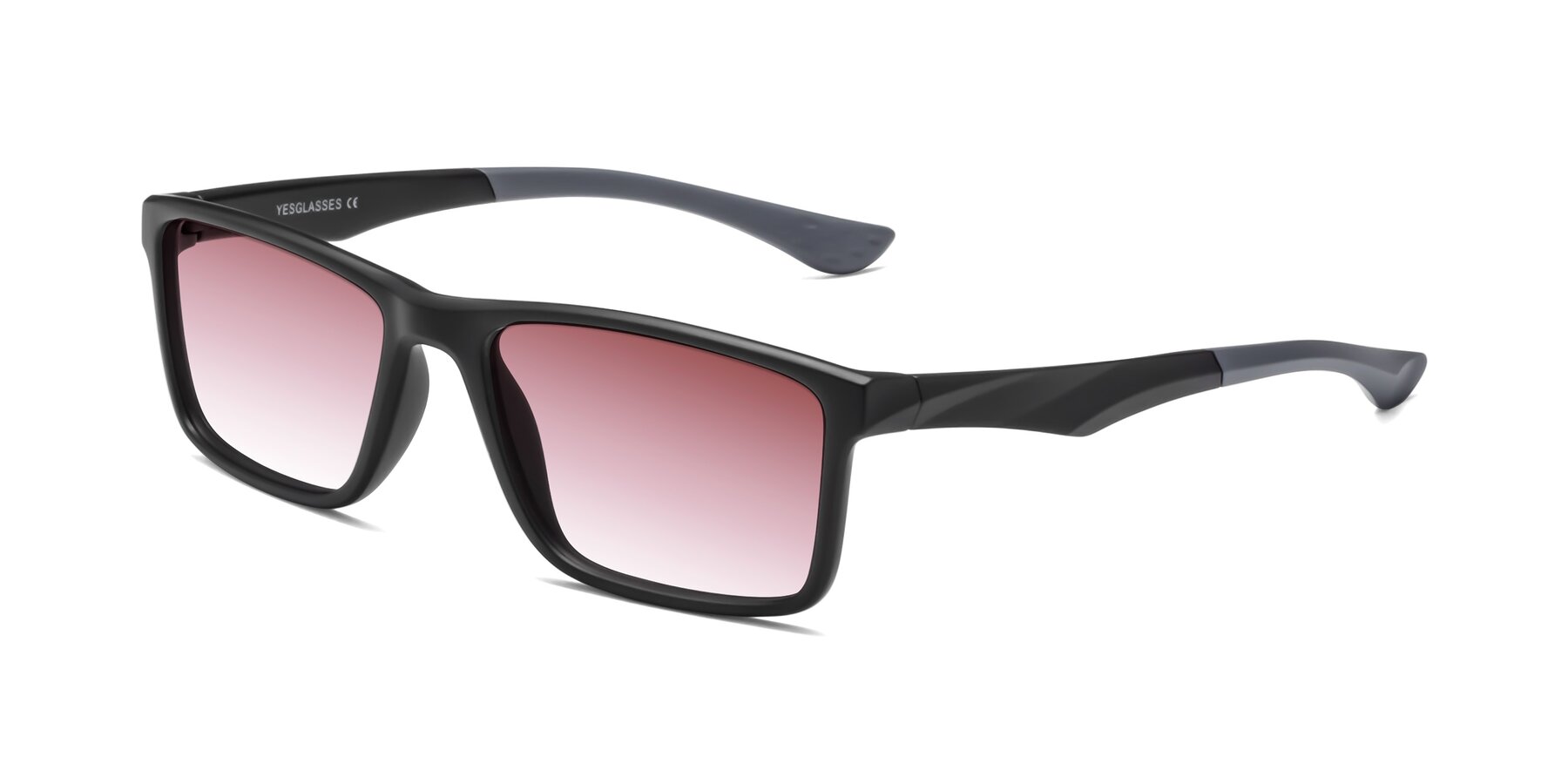 Angle of Engineer in Matte Black-Gray with Garnet Gradient Lenses