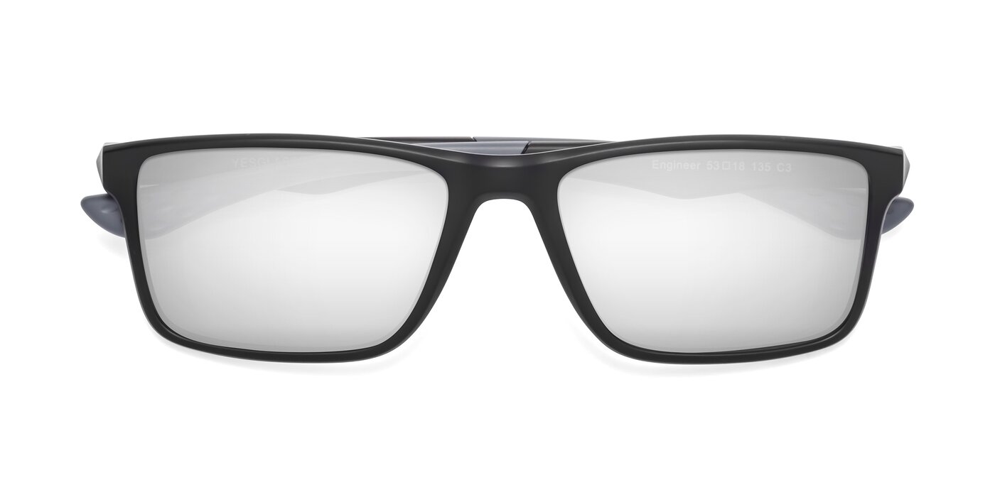 Engineer - Matte Black / Gray Flash Mirrored Sunglasses