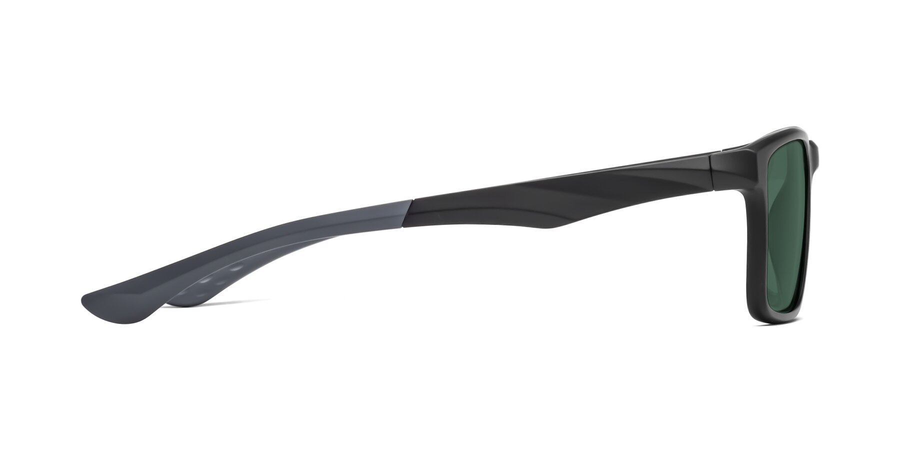 Side of Engineer in Matte Black-Gray with Green Polarized Lenses