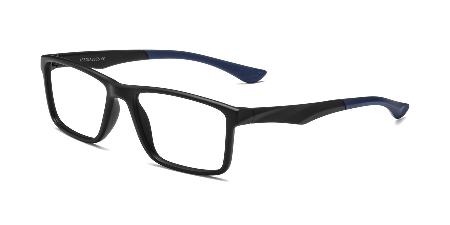 Angle of Engineer in Matte Black-Blue with Clear Reading Eyeglass Lenses
