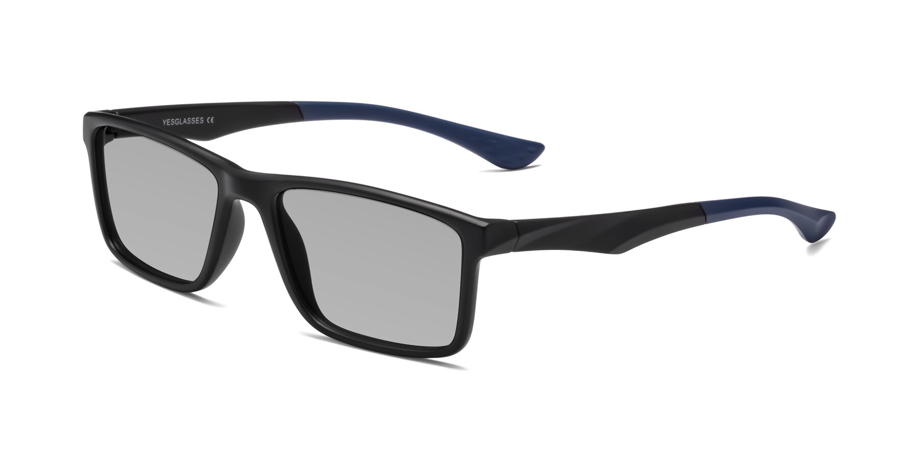 Angle of Engineer in Matte Black-Blue with Light Gray Tinted Lenses