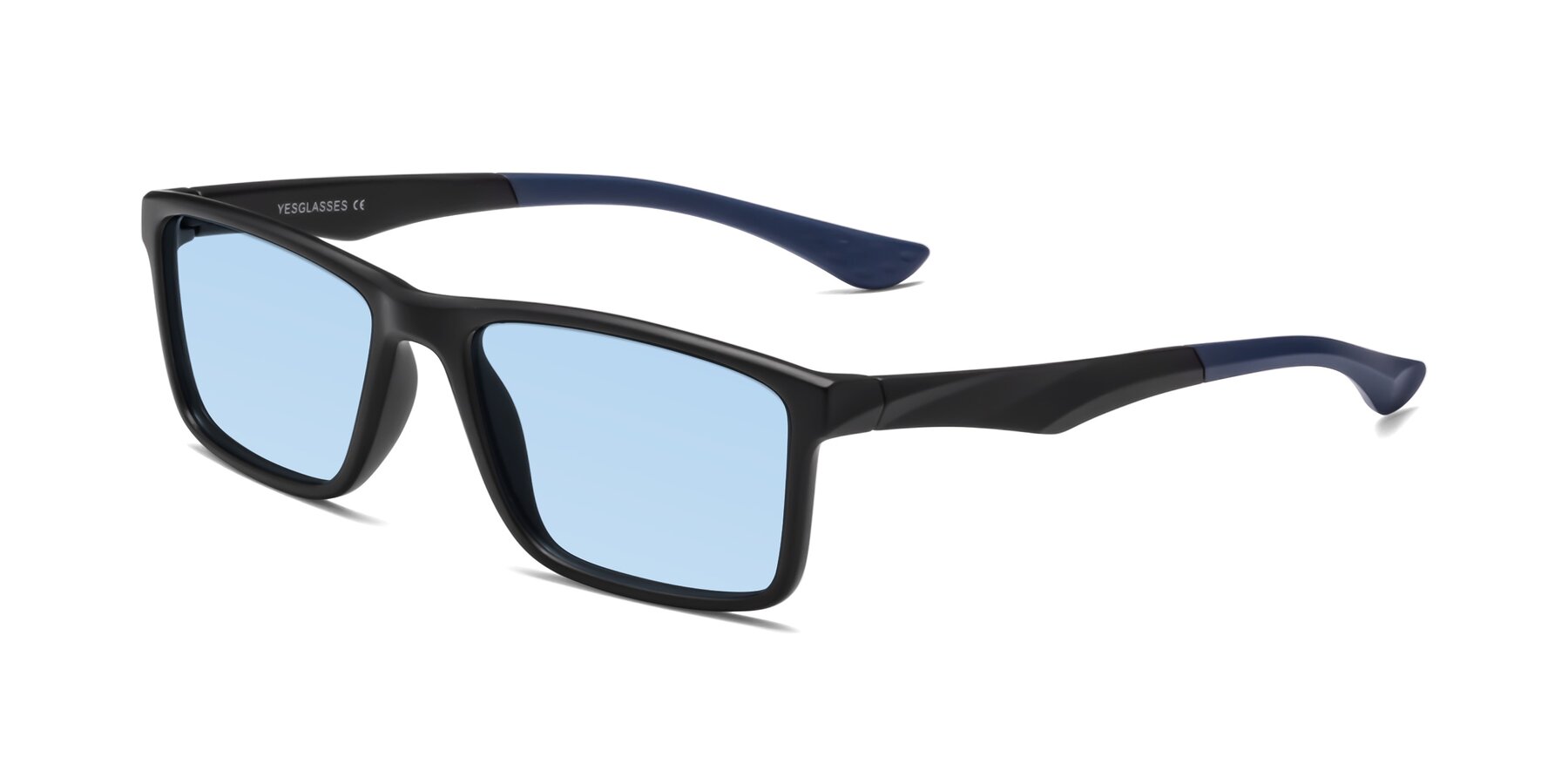 Angle of Engineer in Matte Black-Blue with Light Blue Tinted Lenses