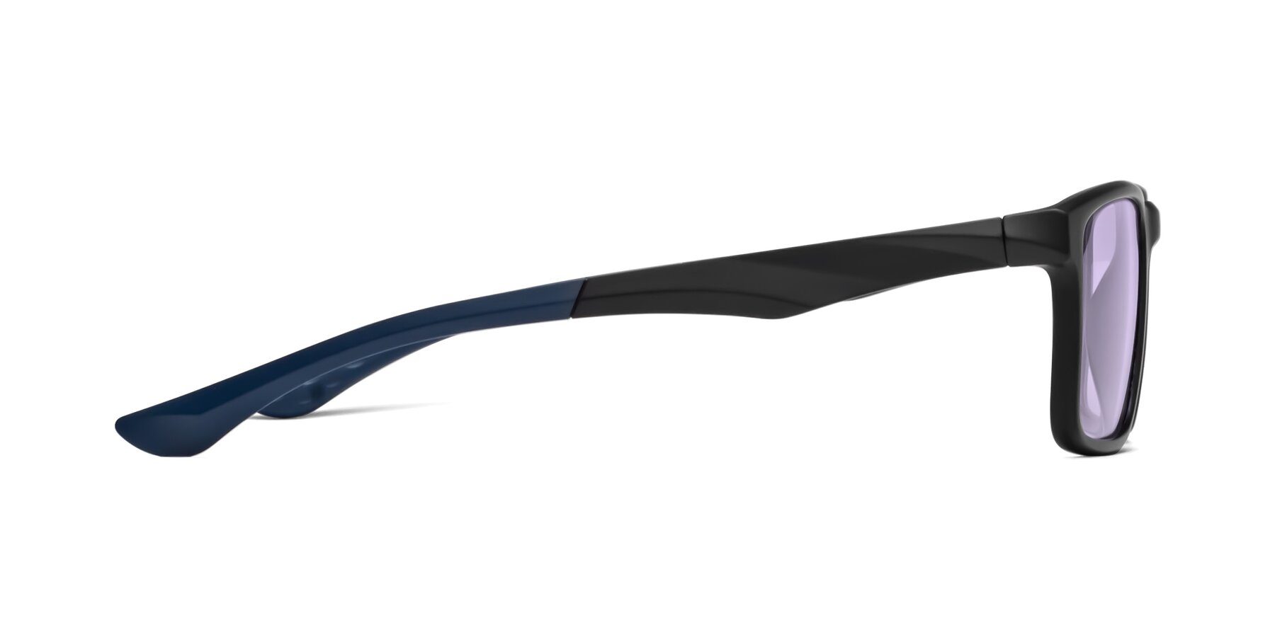 Side of Engineer in Matte Black-Blue with Light Purple Tinted Lenses