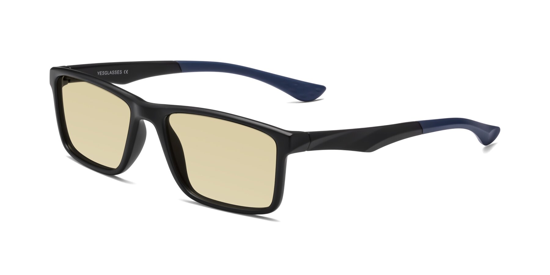 Angle of Engineer in Matte Black-Blue with Light Champagne Tinted Lenses