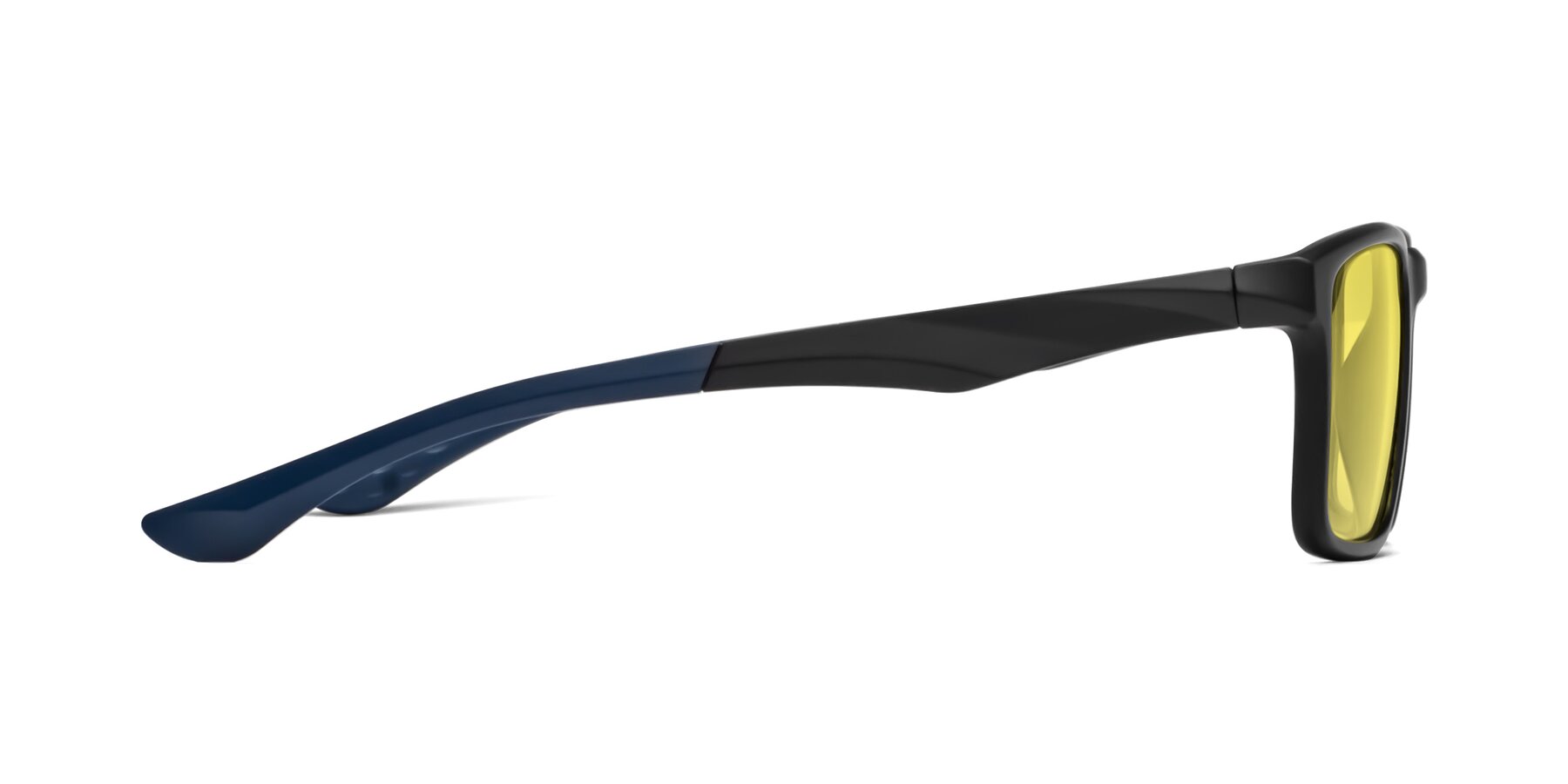 Side of Engineer in Matte Black-Blue with Medium Yellow Tinted Lenses