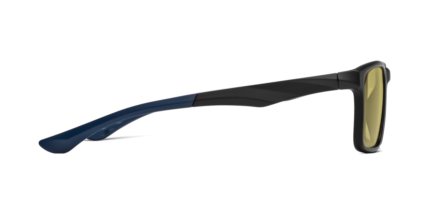 Side of Engineer in Matte Black-Blue with Medium Champagne Tinted Lenses