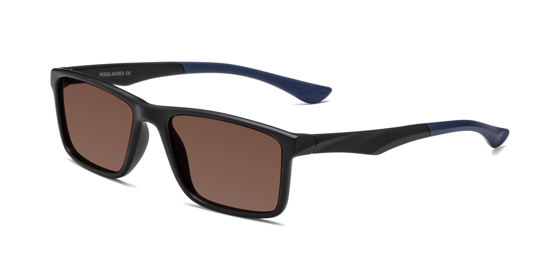 Angle of Engineer in Matte Black-Blue with Brown Tinted Lenses