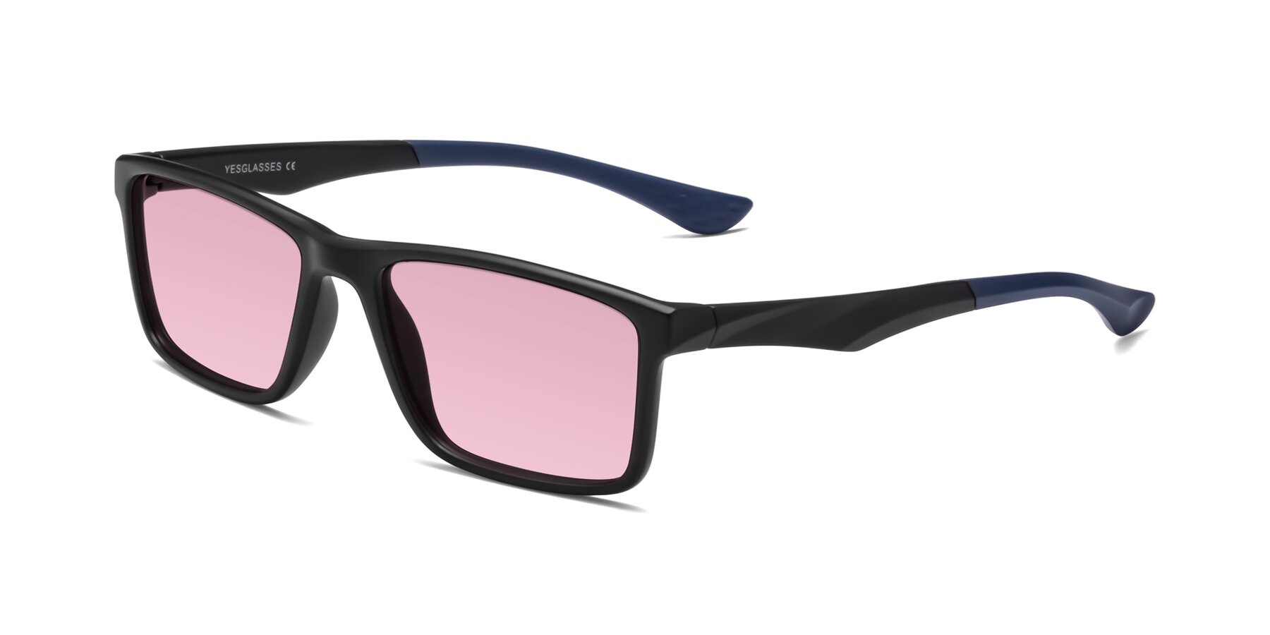 Angle of Engineer in Matte Black-Blue with Light Wine Tinted Lenses