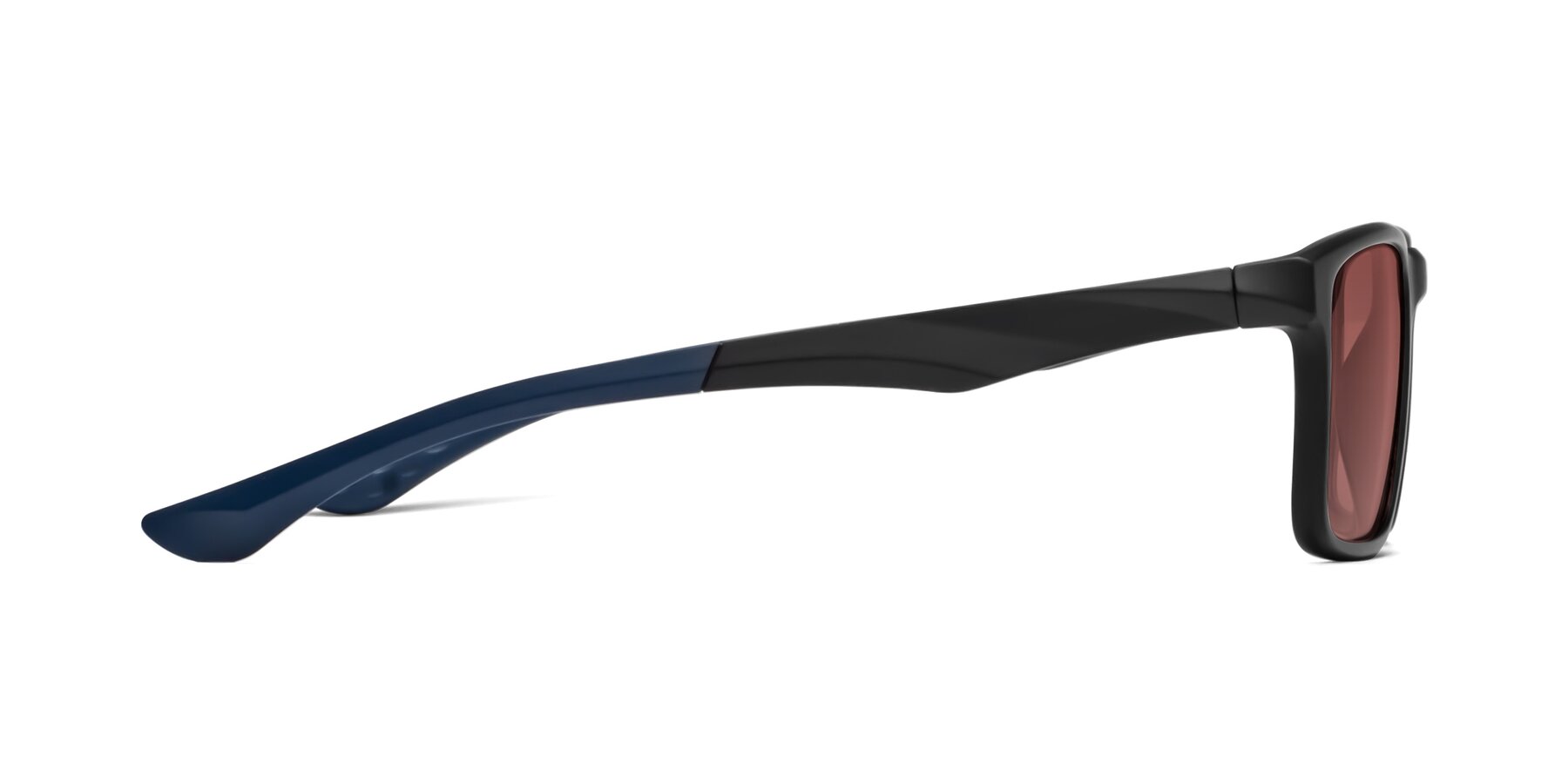 Side of Engineer in Matte Black-Blue with Garnet Tinted Lenses