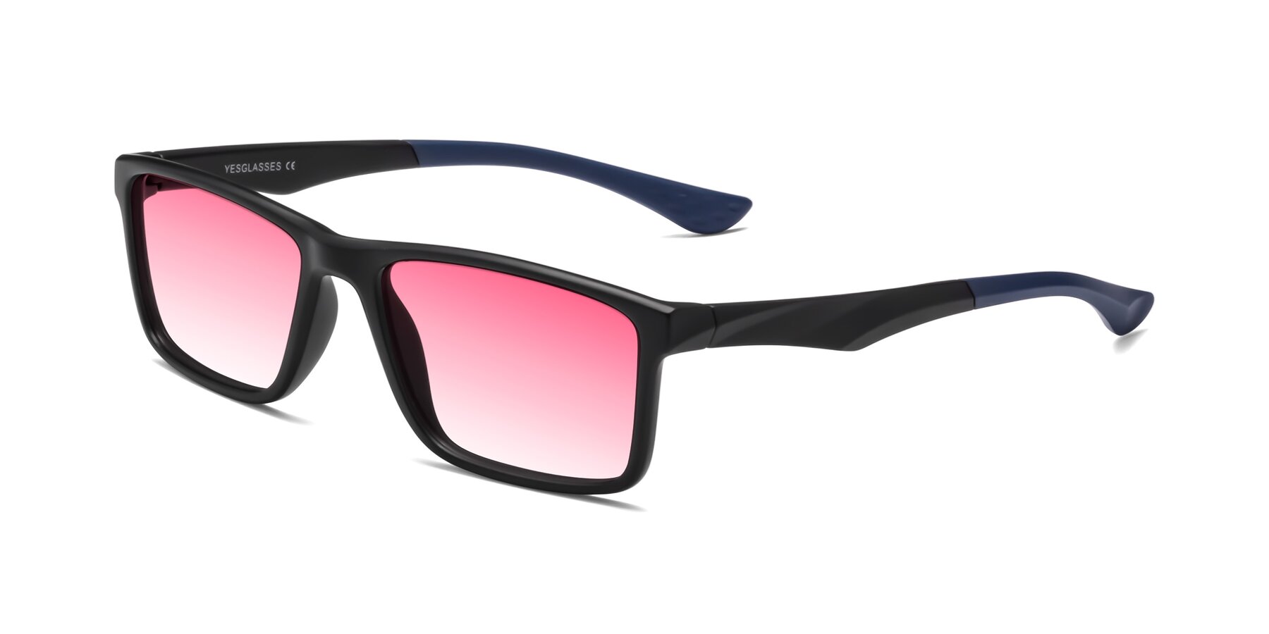 Angle of Engineer in Matte Black-Blue with Pink Gradient Lenses