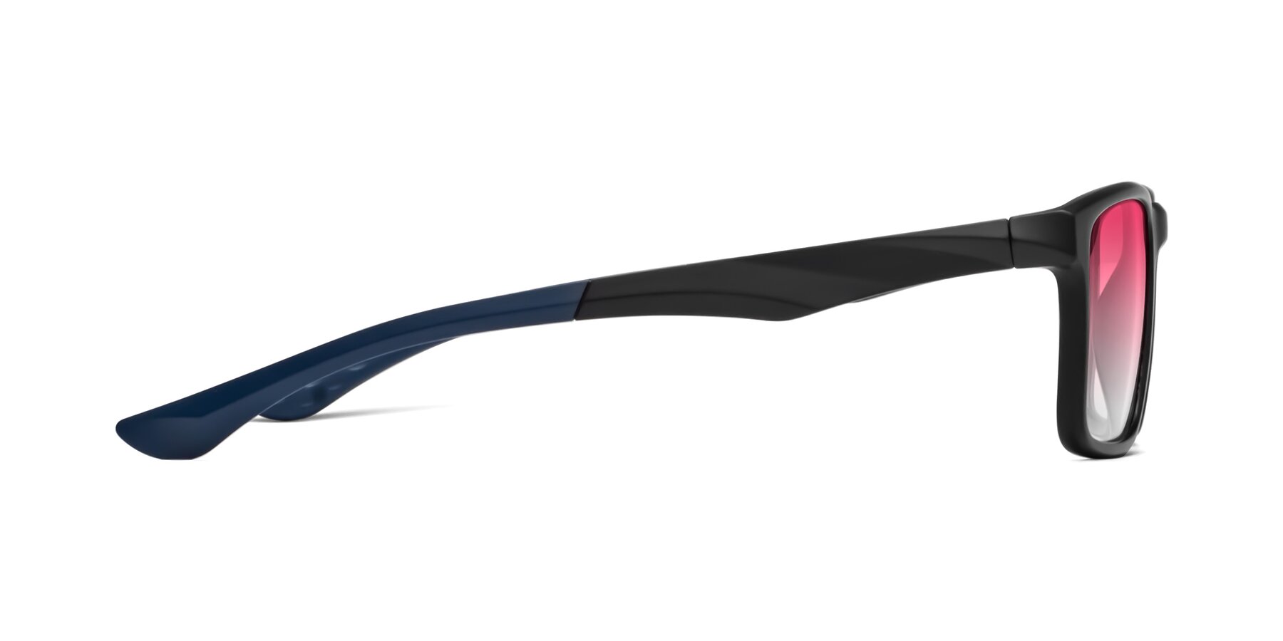Side of Engineer in Matte Black-Blue with Pink Gradient Lenses