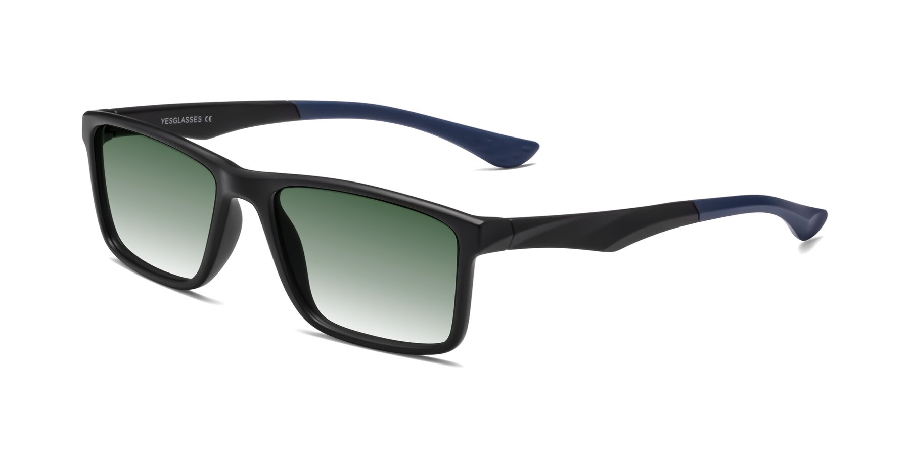 Angle of Engineer in Matte Black-Blue with Green Gradient Lenses