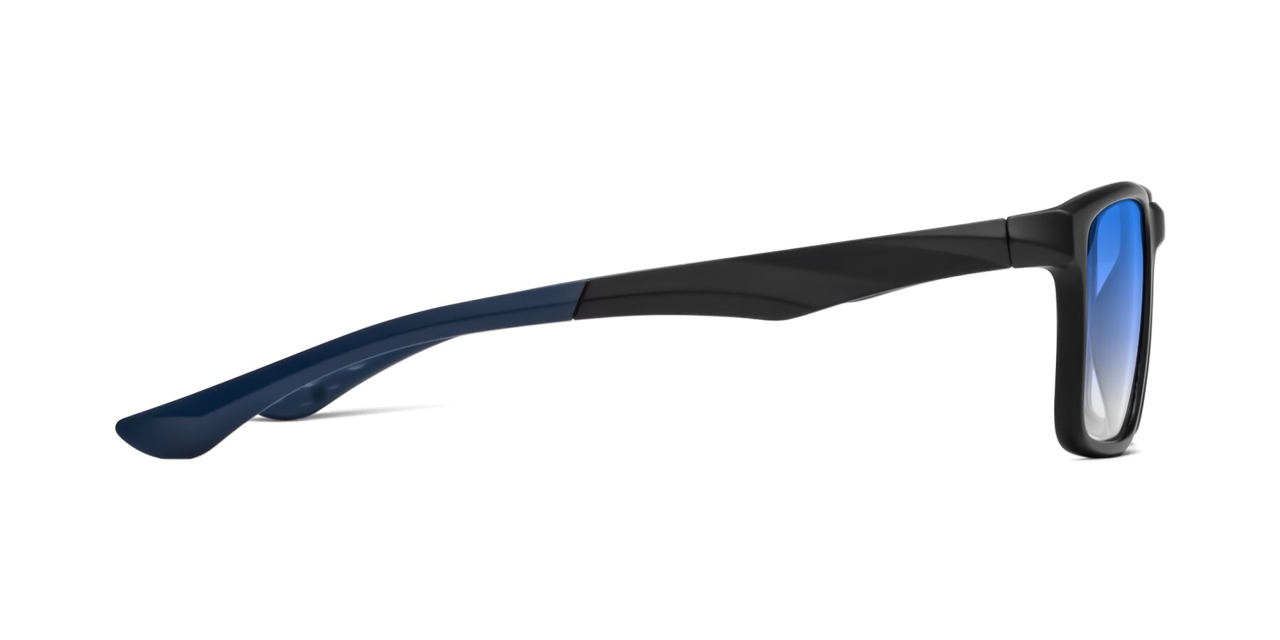 Side of Engineer in Matte Black-Blue with Blue Gradient Lenses