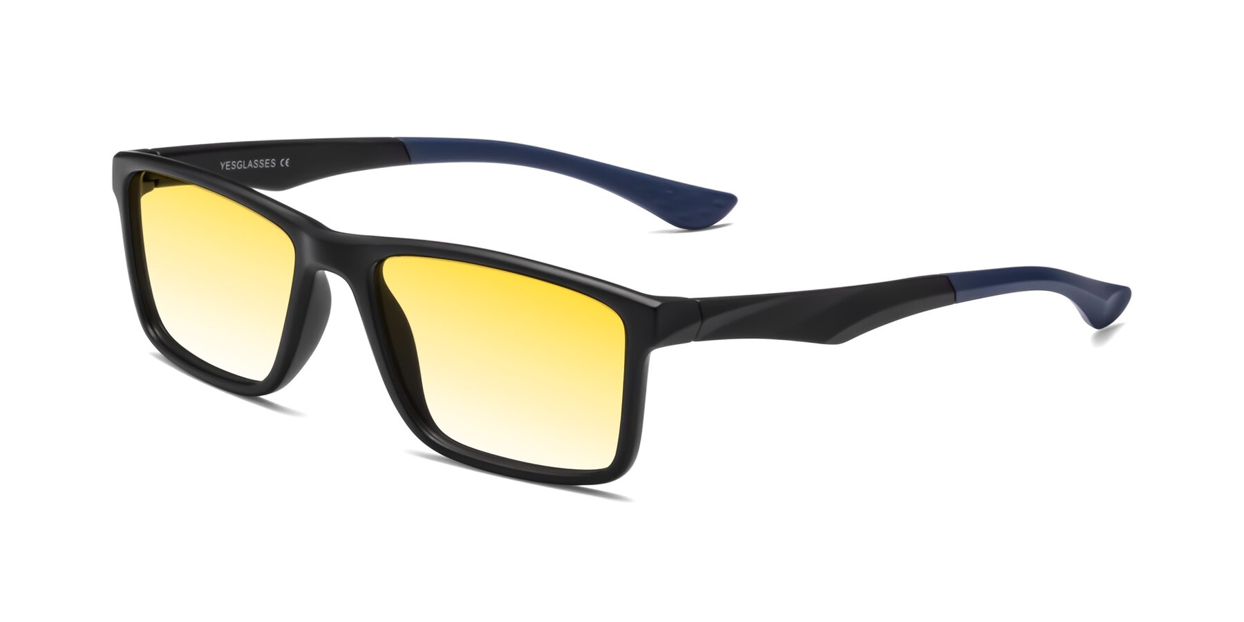 Angle of Engineer in Matte Black-Blue with Yellow Gradient Lenses