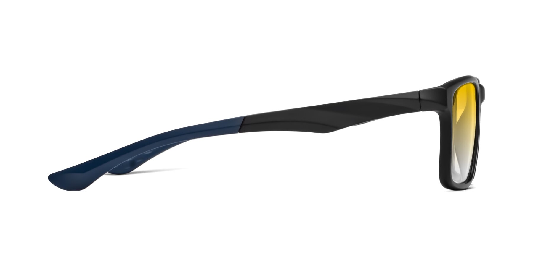 Side of Engineer in Matte Black-Blue with Yellow Gradient Lenses