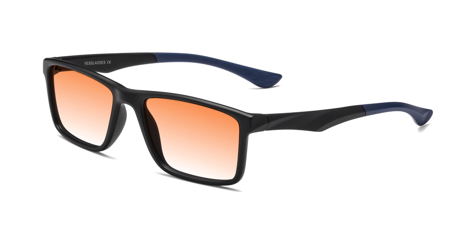 Angle of Engineer in Matte Black-Blue with Orange Gradient Lenses