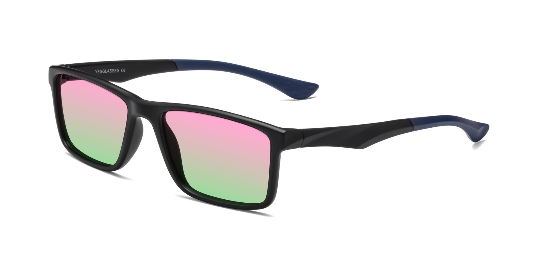 Angle of Engineer in Matte Black-Blue with Pink / Green Gradient Lenses