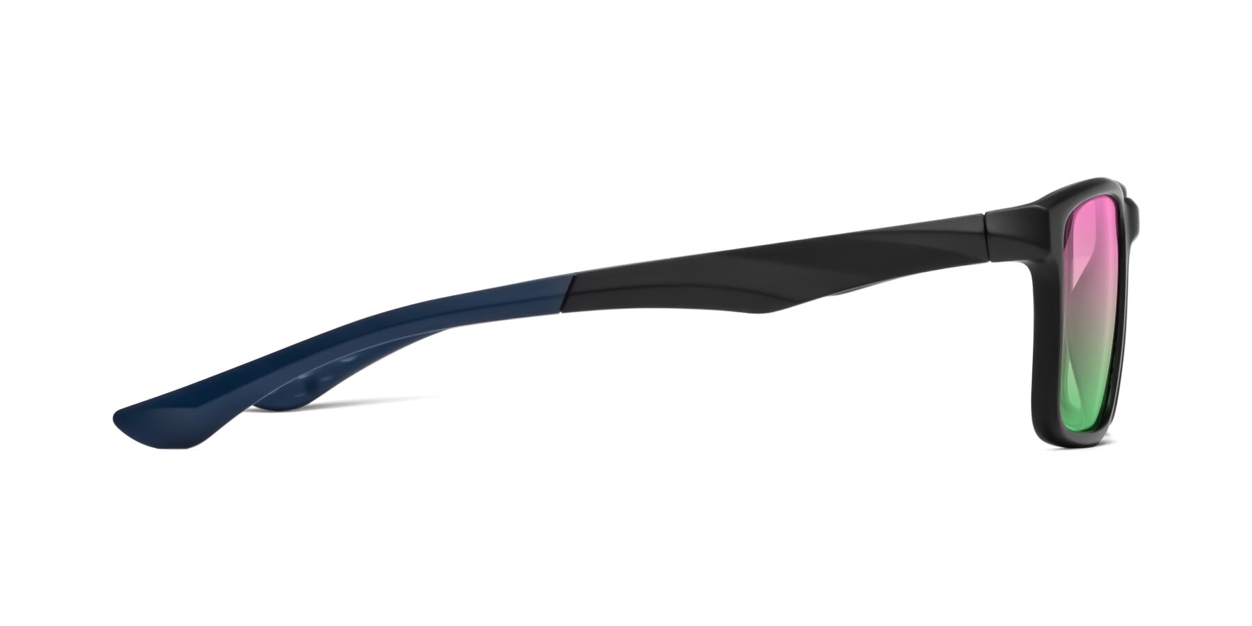 Side of Engineer in Matte Black-Blue with Pink / Green Gradient Lenses