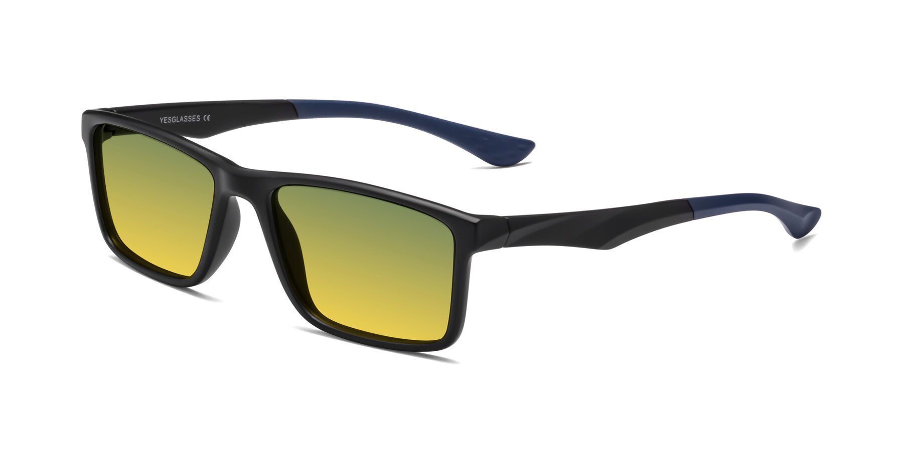 Angle of Engineer in Matte Black-Blue with Green / Yellow Gradient Lenses