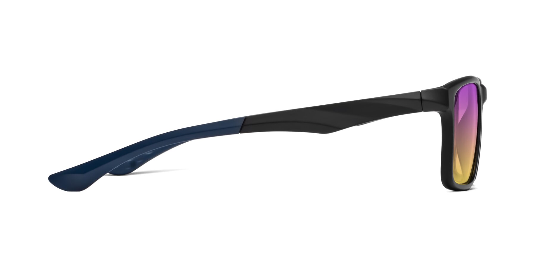 Side of Engineer in Matte Black-Blue with Purple / Yellow Gradient Lenses
