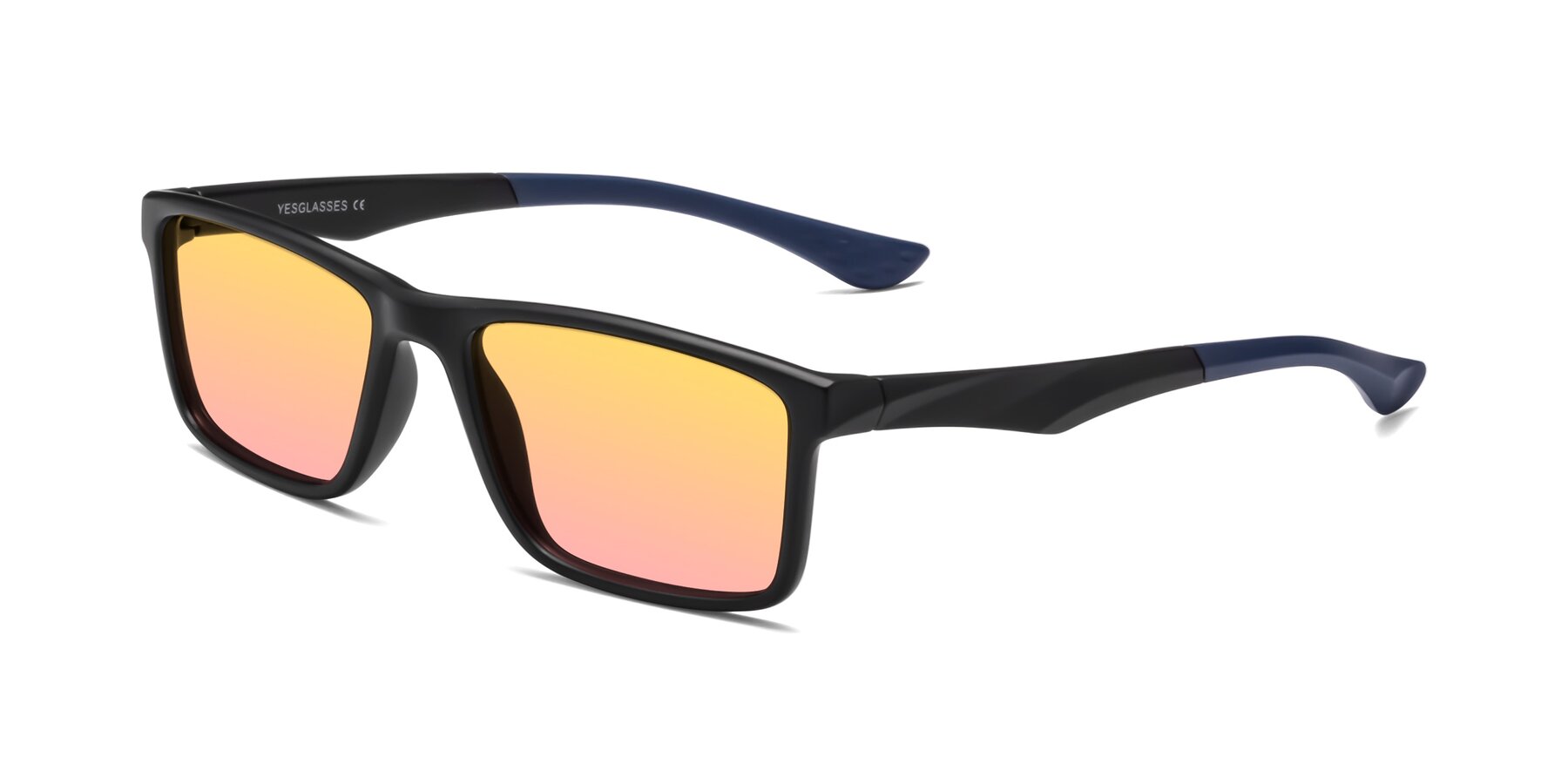 Angle of Engineer in Matte Black-Blue with Yellow / Pink Gradient Lenses