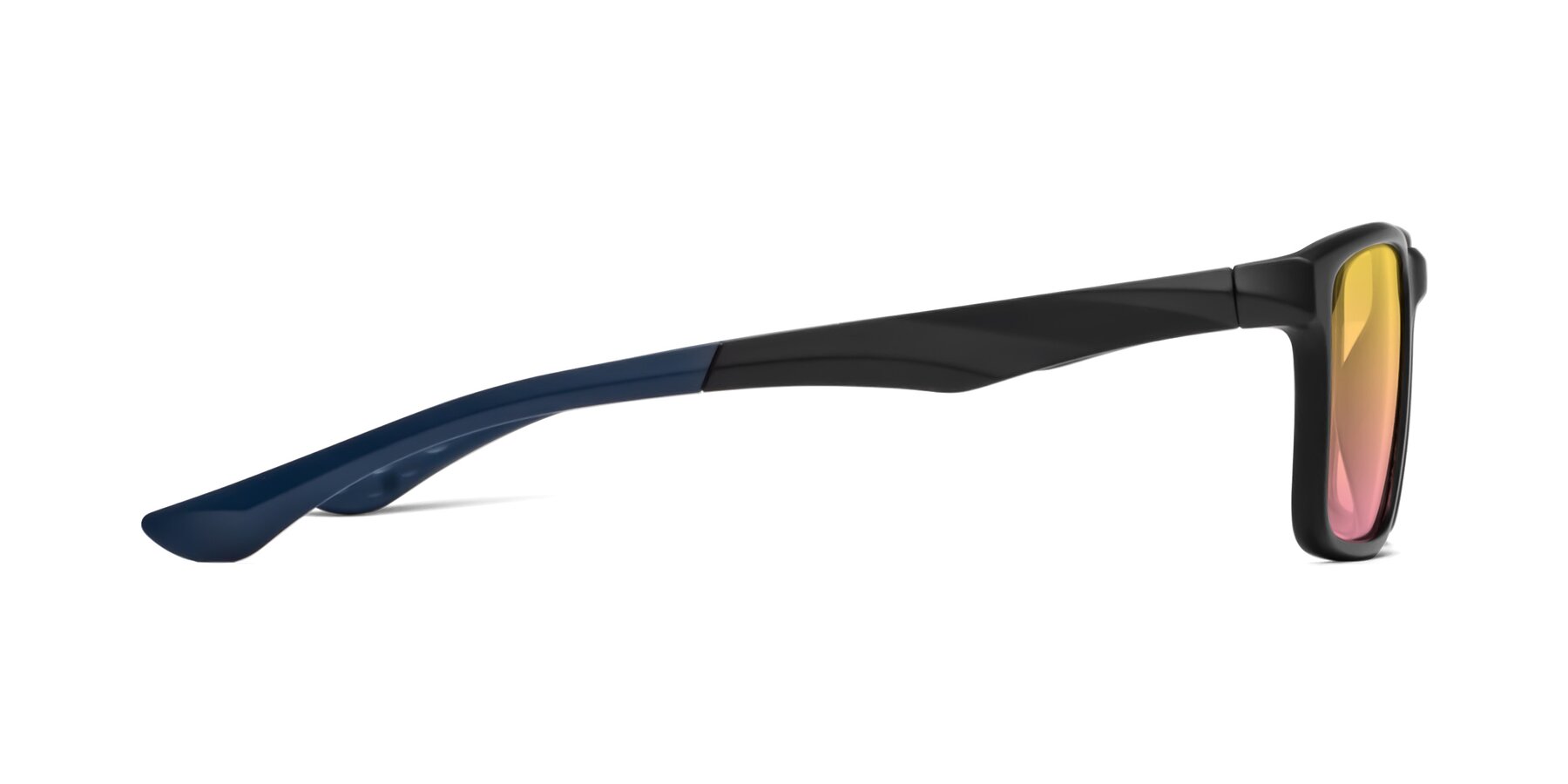 Side of Engineer in Matte Black-Blue with Yellow / Pink Gradient Lenses