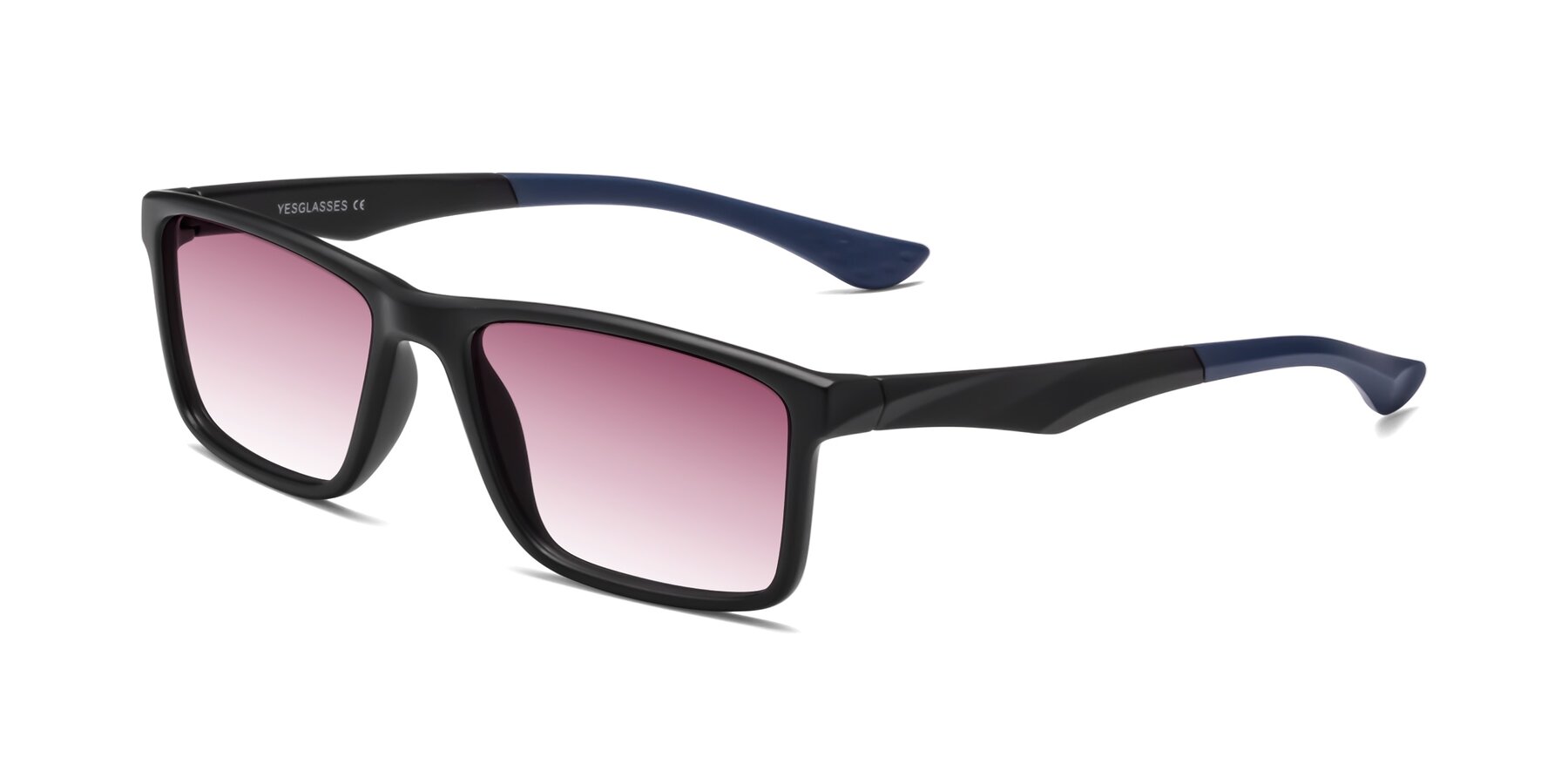 Angle of Engineer in Matte Black-Blue with Wine Gradient Lenses