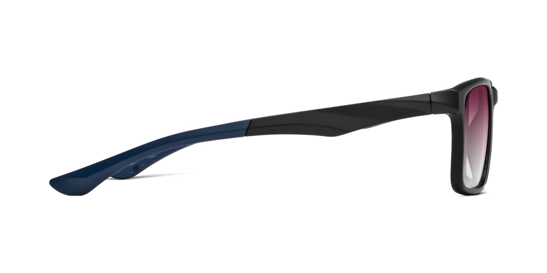 Side of Engineer in Matte Black-Blue with Wine Gradient Lenses