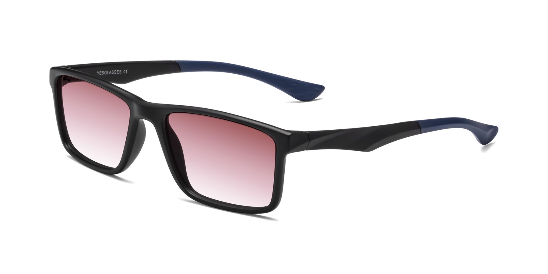 Angle of Engineer in Matte Black-Blue with Garnet Gradient Lenses