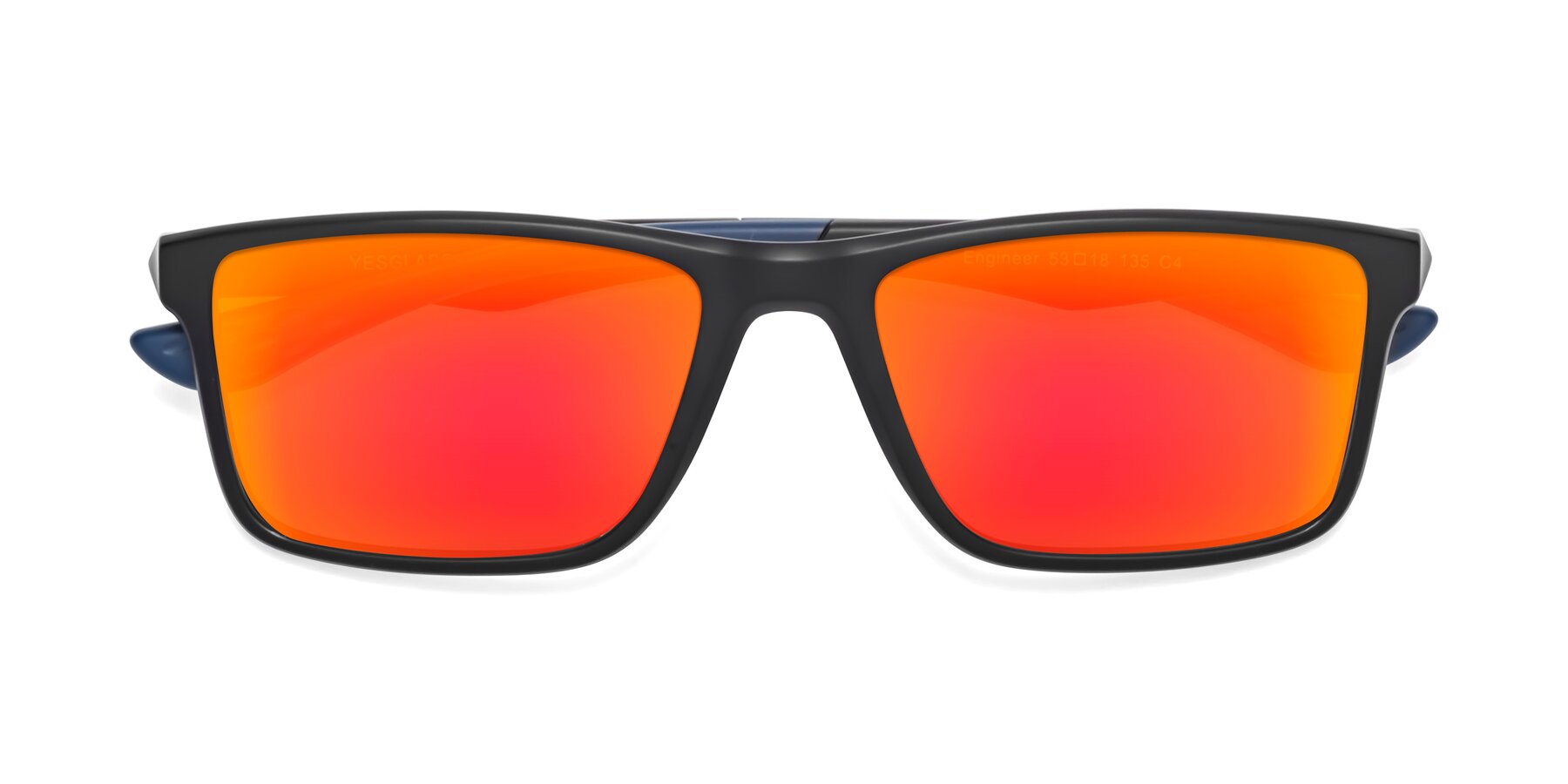 Mirrored Sunglasses Mens Rectangle Wrap Mirror Lens Shades Design