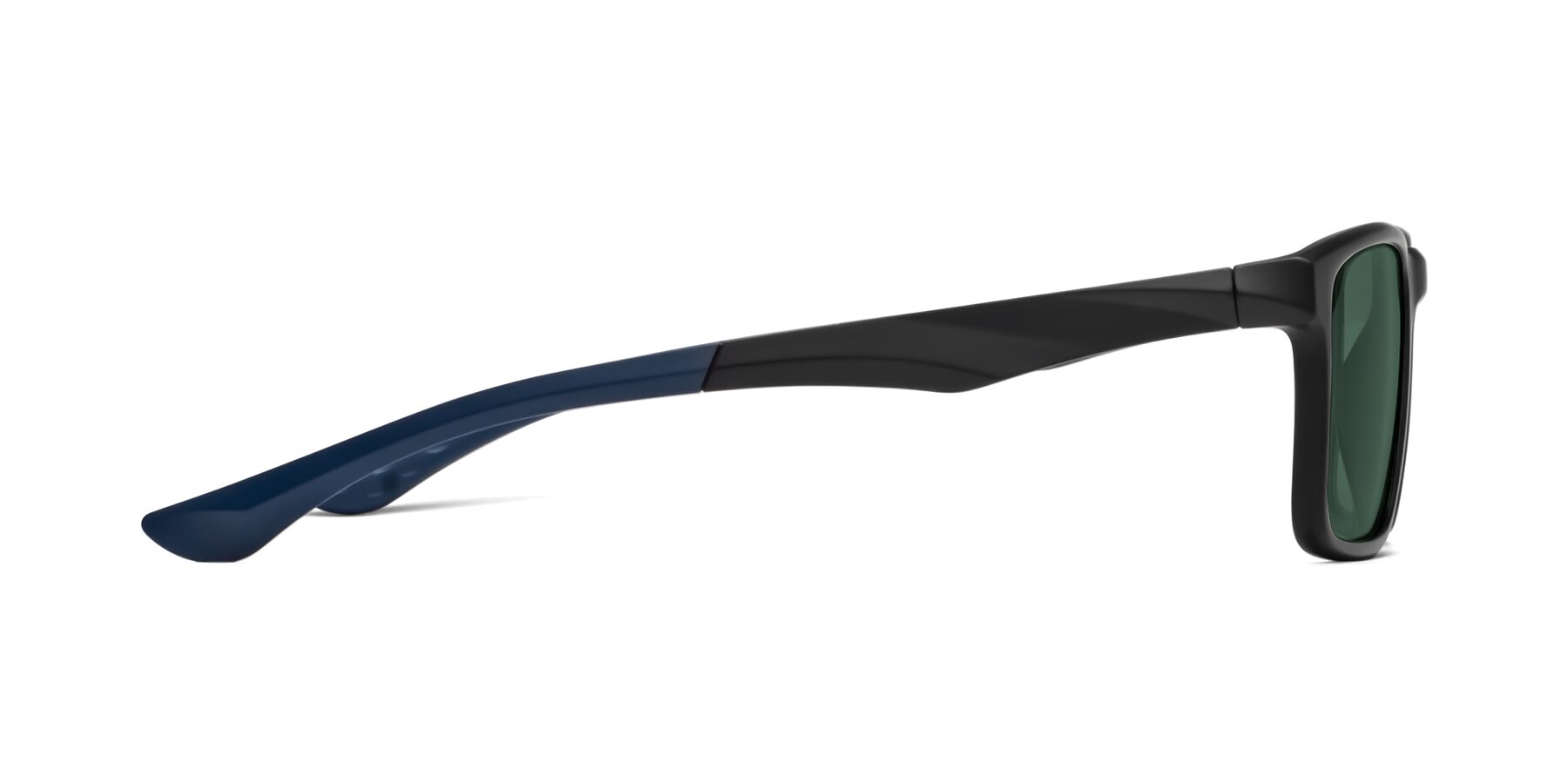 Side of Engineer in Matte Black-Blue with Green Polarized Lenses