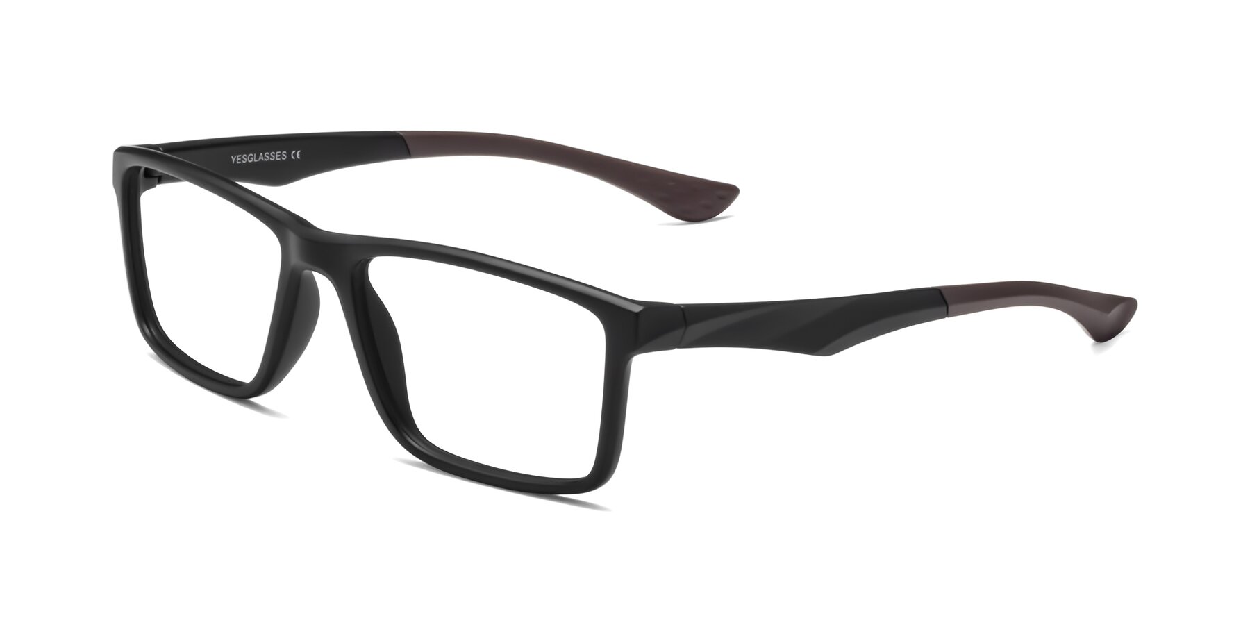 Angle of Engineer in Matte Black-Coffee with Clear Reading Eyeglass Lenses