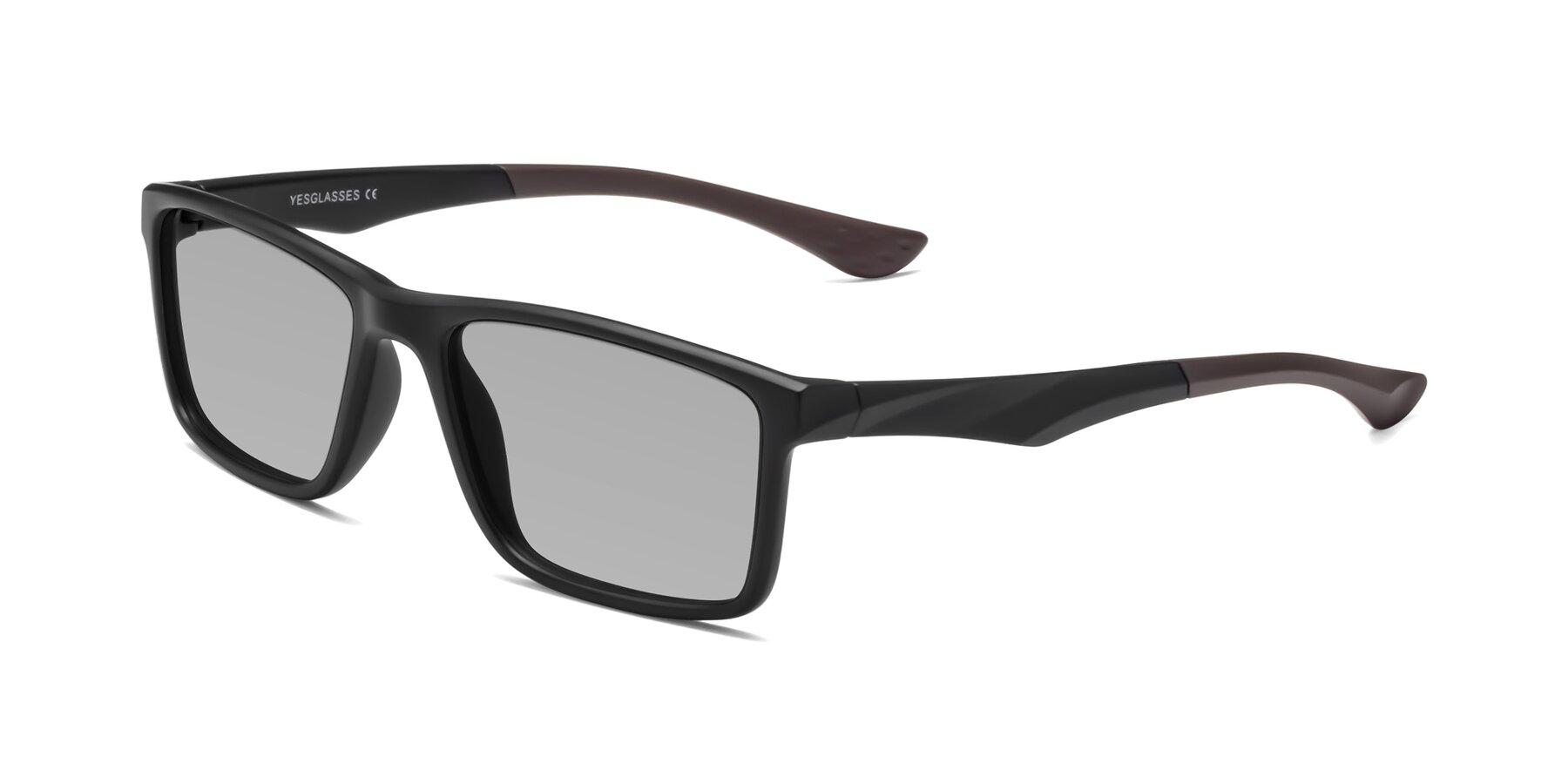 Angle of Engineer in Matte Black-Coffee with Light Gray Tinted Lenses