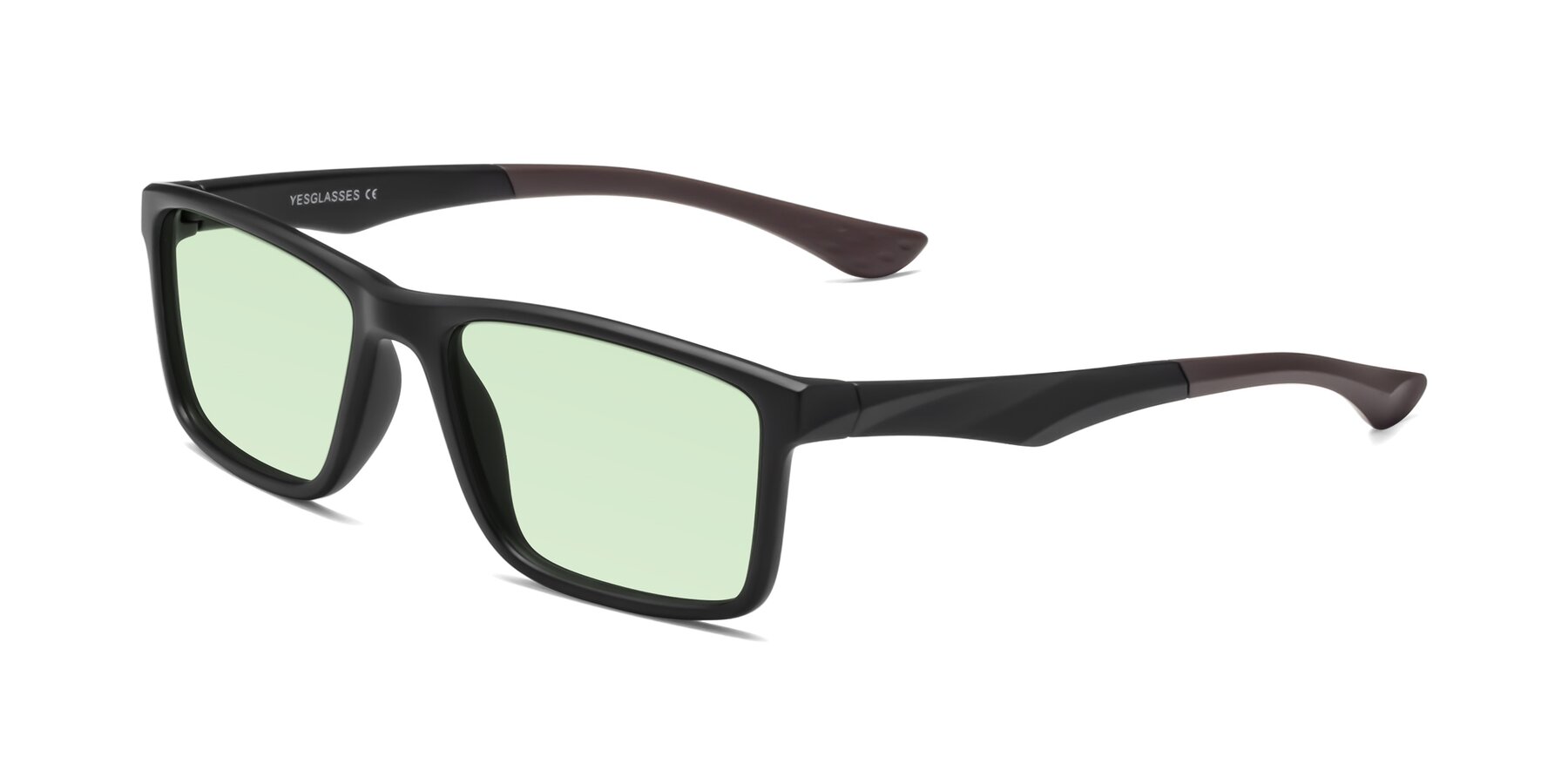 Angle of Engineer in Matte Black-Coffee with Light Green Tinted Lenses