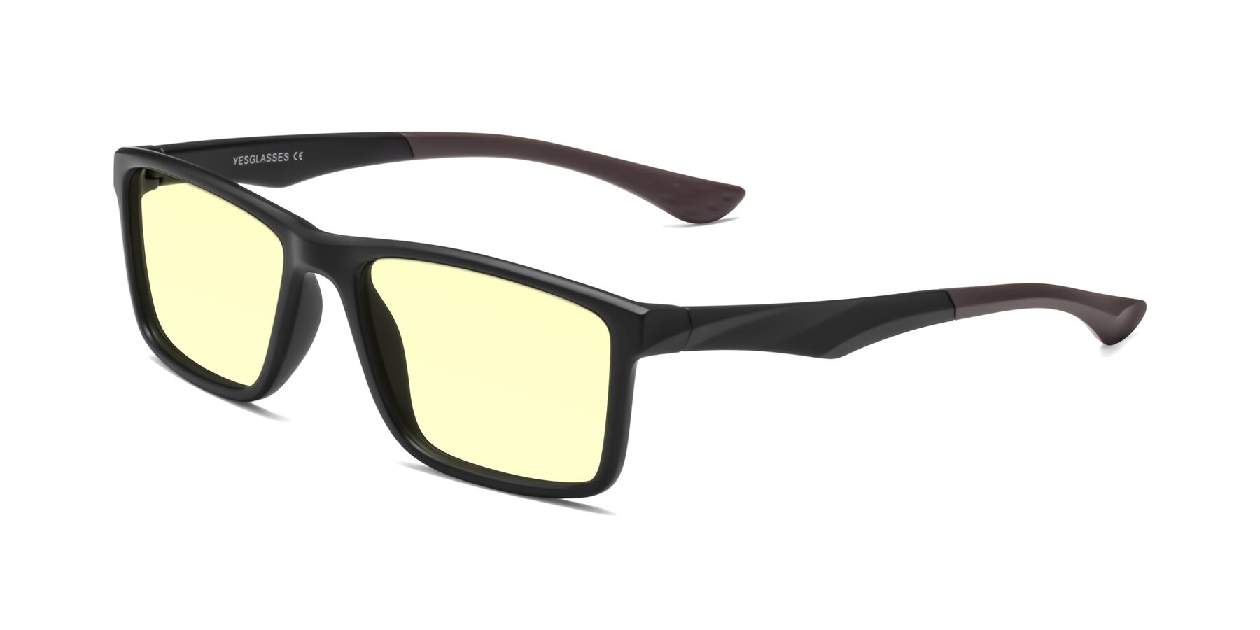 Angle of Engineer in Matte Black-Coffee with Light Yellow Tinted Lenses