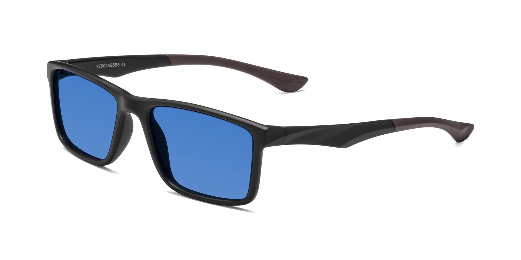Angle of Engineer in Matte Black-Coffee with Blue Tinted Lenses