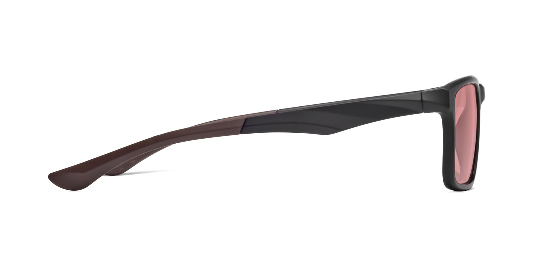 Side of Engineer in Matte Black-Coffee with Medium Garnet Tinted Lenses