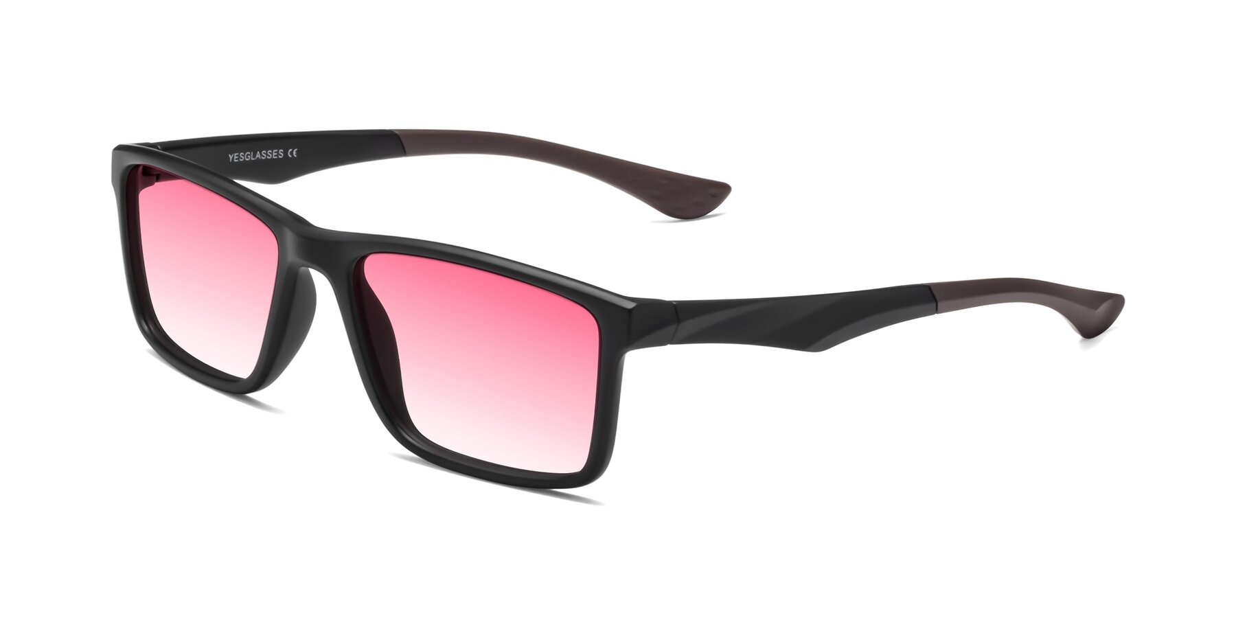 Angle of Engineer in Matte Black-Coffee with Pink Gradient Lenses