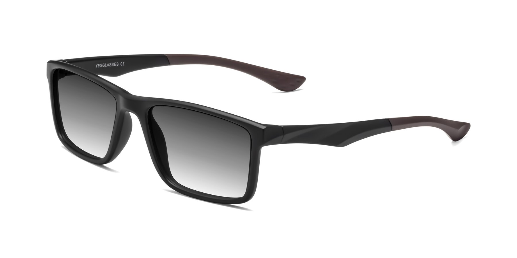 Angle of Engineer in Matte Black-Coffee with Gray Gradient Lenses