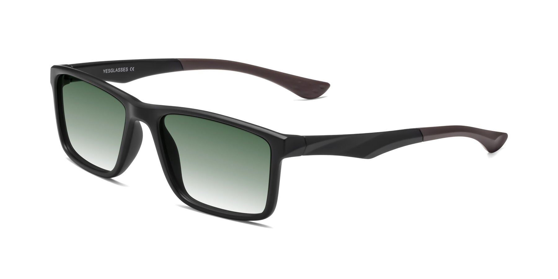 Angle of Engineer in Matte Black-Coffee with Green Gradient Lenses
