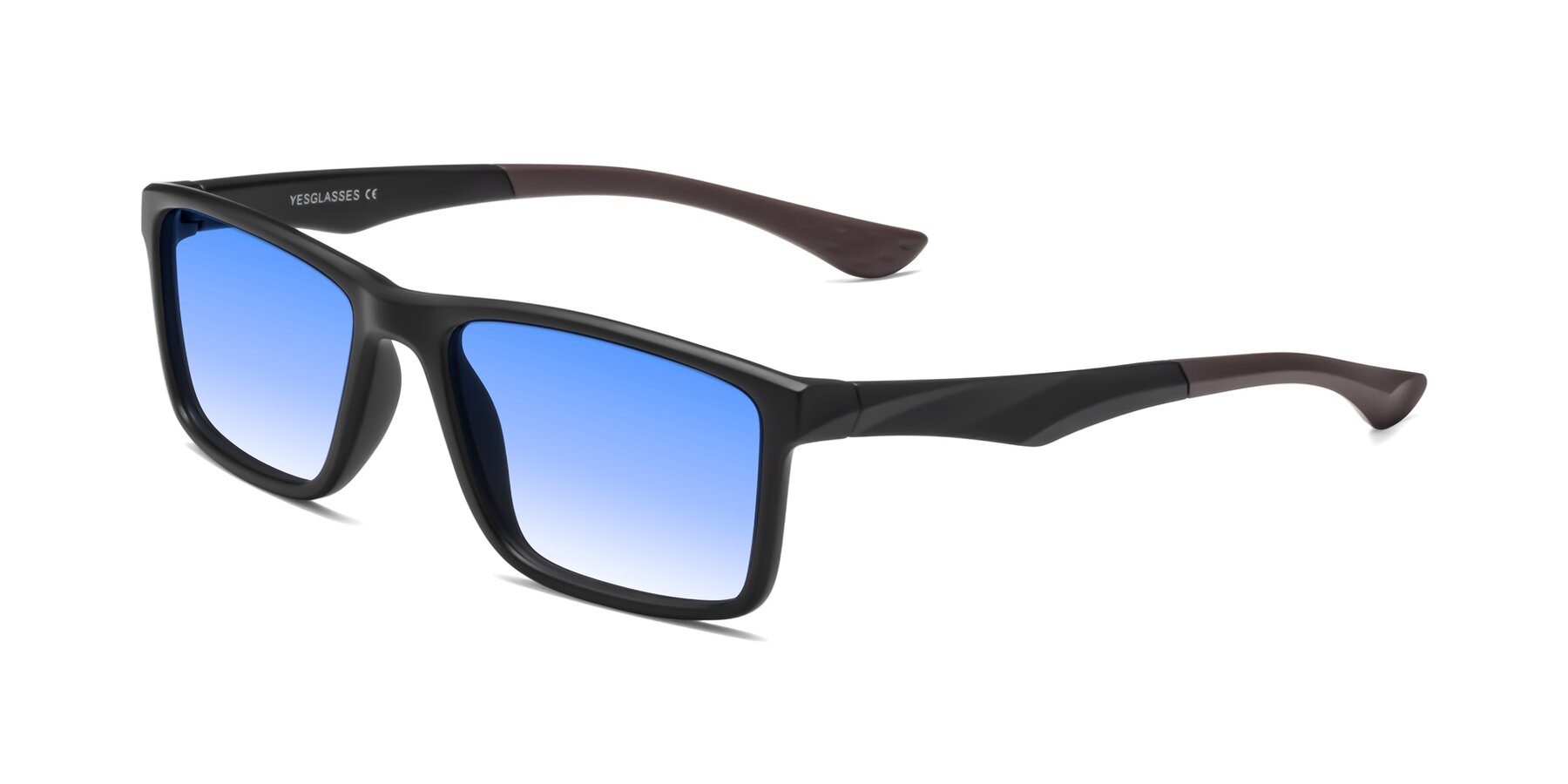 Angle of Engineer in Matte Black-Coffee with Blue Gradient Lenses