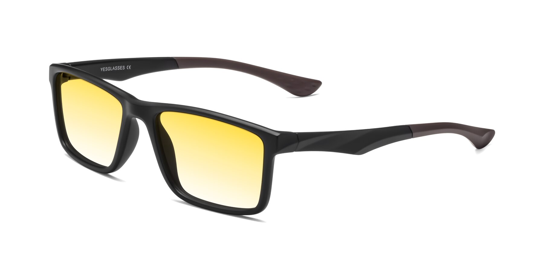 Angle of Engineer in Matte Black-Coffee with Yellow Gradient Lenses